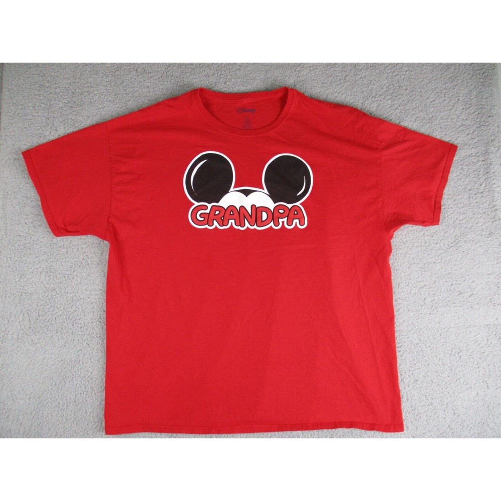 Disney Grandpa T-Shirt Mens 3XL Red Short Sleeve Mickey Mouse Graphic Tee